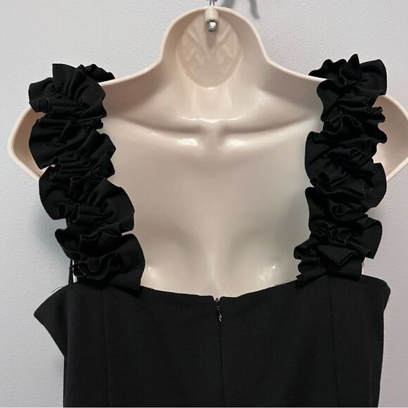 Roulett Sleeveless Black Ruffle Dress Size 12 - Picture 4 of 7
